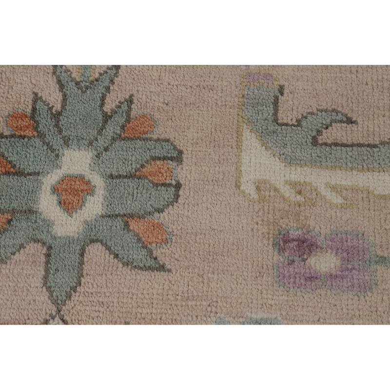 Hand Knotted Oriental 100% Wool Carpet Transitional All-Over Brown Oushak Area Rug - 11' 9'' X 8' 11''