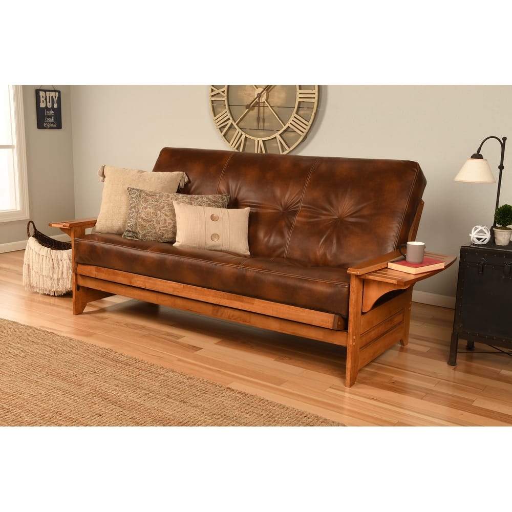Copper Grove Dixie Honey Oak Full-size Futon Set with Suede Mattress