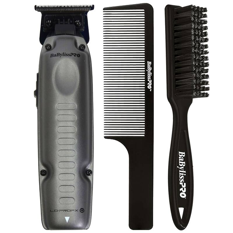 BaByliss Pro FXONE LO-PROFX High-Performance Low-Profile Trimmer #FX729 + BaByliss Pro Fade Brush BPFADEB + 9" Comb - Grey