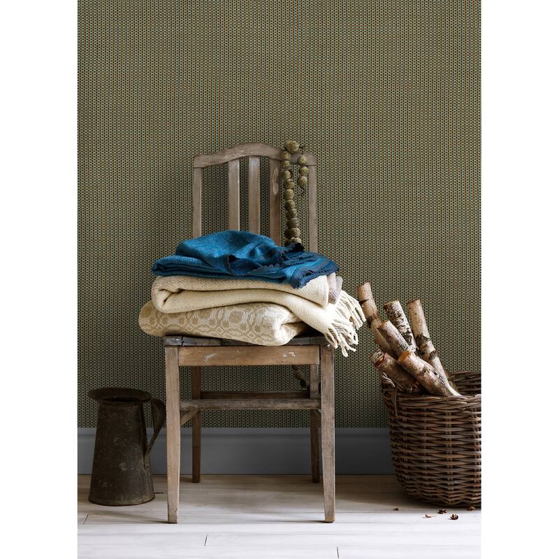 A-Street Prints Ruolan Aqua Woven Wallpaper
