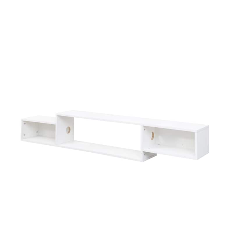 Wall Mounted Floating TV Stand with Charging Station