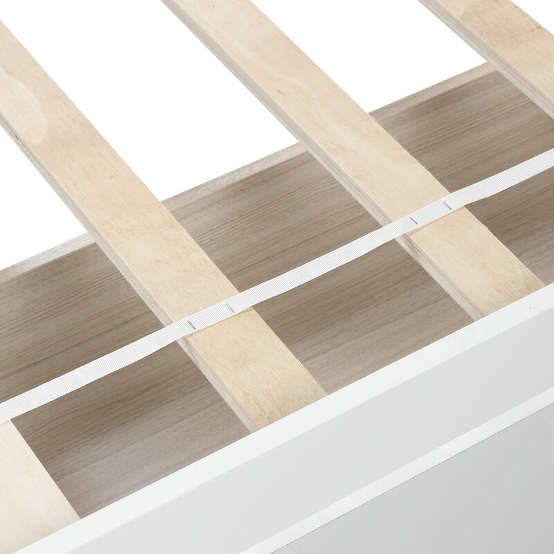 Wood Twin Size Platform Bed Frame with 2 Storage Drawers and Headboard