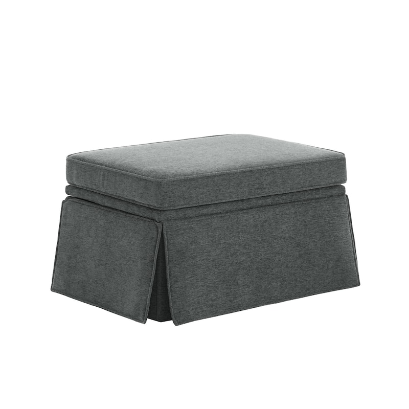 2 Set Rectangle Chenille Upholstered Storage Ottoman