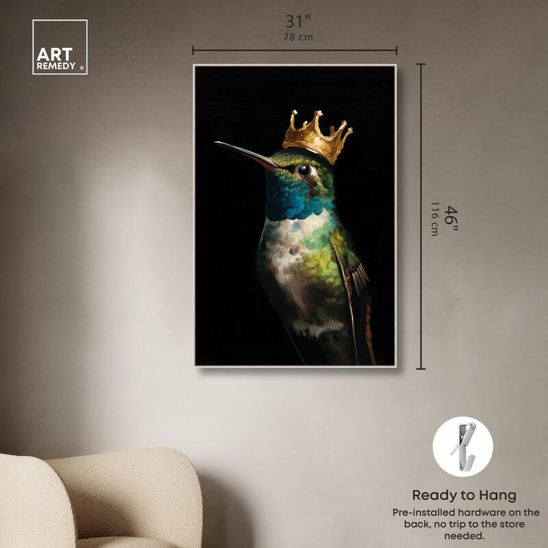 Crowned Azure Bird I Canvas by Art Remedy
