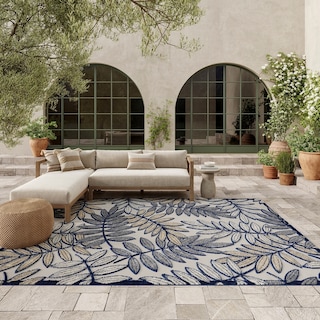 Nourison Aloha Leaf Print Vibrant Indoor/Outdoor Area Rug