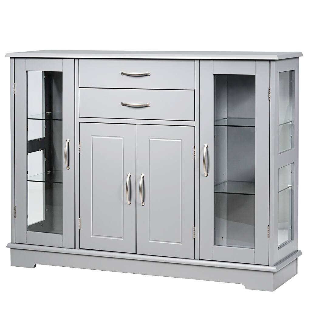 Costway Sideboard Buffet Server Storage 32'' Cabinet W/ 2 Drawers 3 - See Description