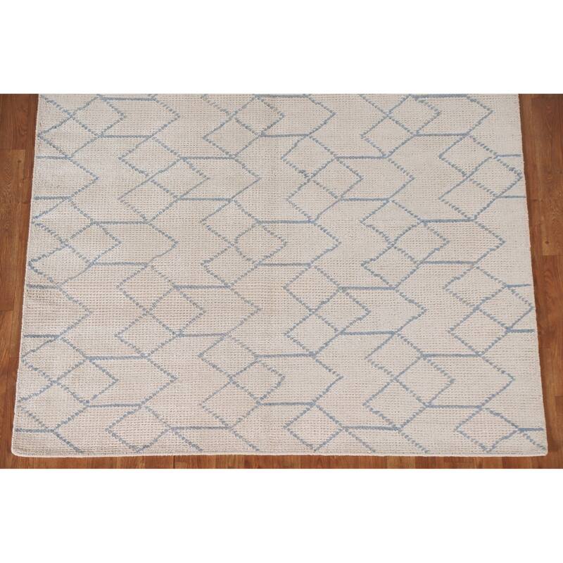 Moroccan Oriental Area Rug Handmade Trellis Wool Carpet - 5'1"x 7'11"