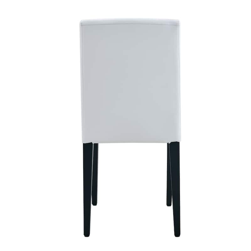 4 White PU dining chairs, simple and versatile, comfortable and accompanied