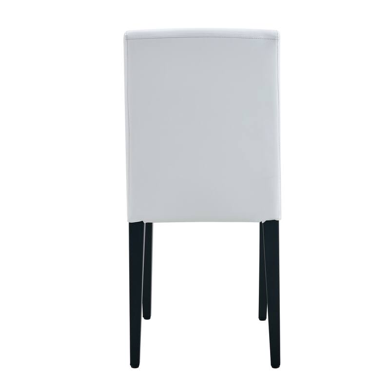 Modern Minimalist PU Dining Chair with High-Elastic Sponge Padding and Non-Slip Feet, for Restaurants, White, 4-piece Set