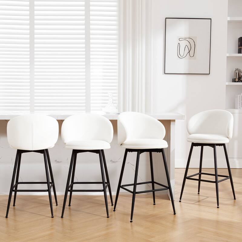 26"/30" Velvet Upholstered Swivel Counter/Bar Stools Set of 2/3