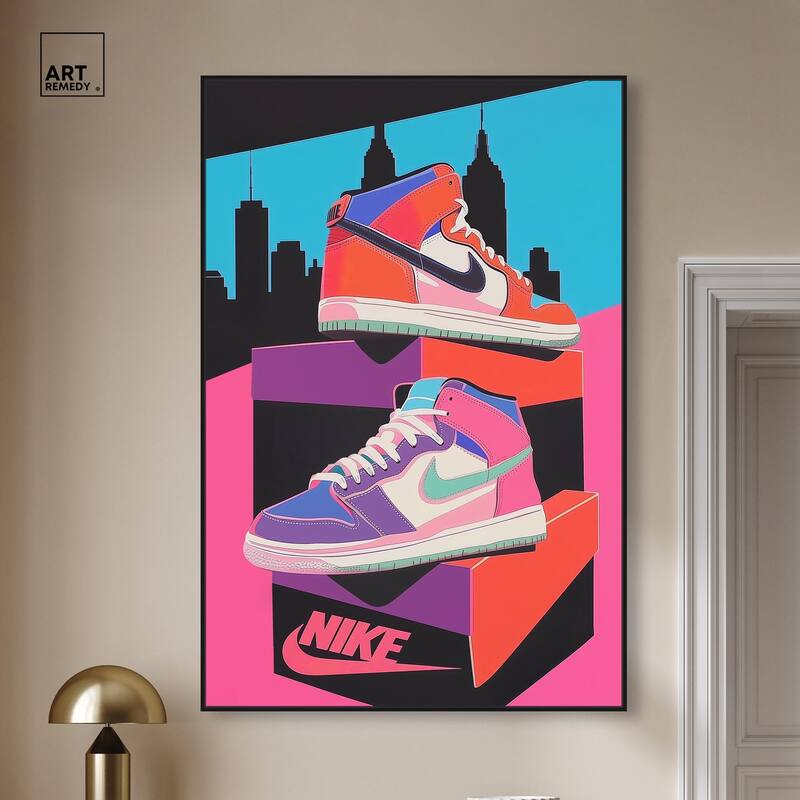 City Pop Sneakers Canvas by Art Remedy