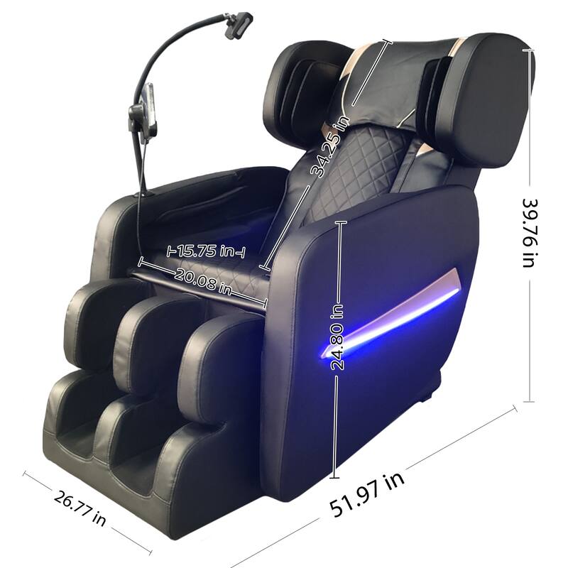 Massage Chair Recliner, Full Body Air Compression with Heat Therapy, Foot Rollers & Bluetooth Speakers