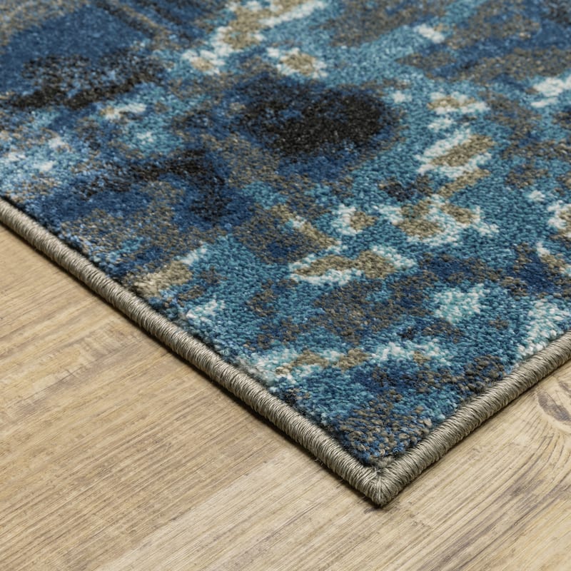 Vista Home Vance Contemporary Abstract Blue Area Rug