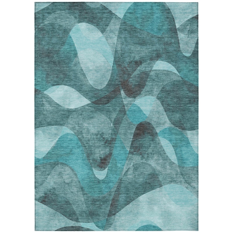 Machine Washable Indoor/ Outdoor Modern Chantille Rug