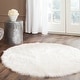 preview thumbnail 13 of 97, SAFAVIEH Faux Sheep Skin Alexandria 2.4-inch Thick Rug 3' Round - Ivory - Round