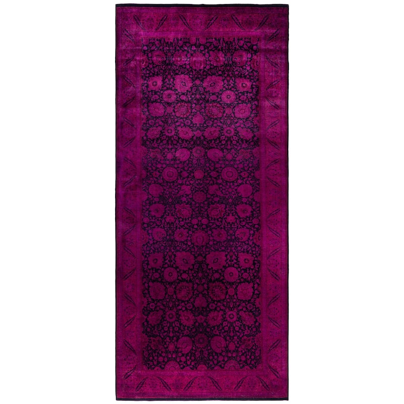 Overdyed One-of-a-Kind Hand-Knotted Area Rug - Pink - 6' 2" x 13' 9"