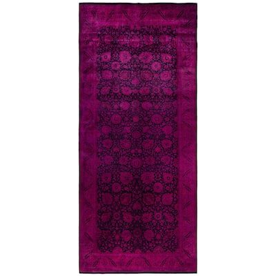 Overdyed One-of-a-Kind Hand-Knotted Area Rug - Pink - 6' 2" x 13' 9"
