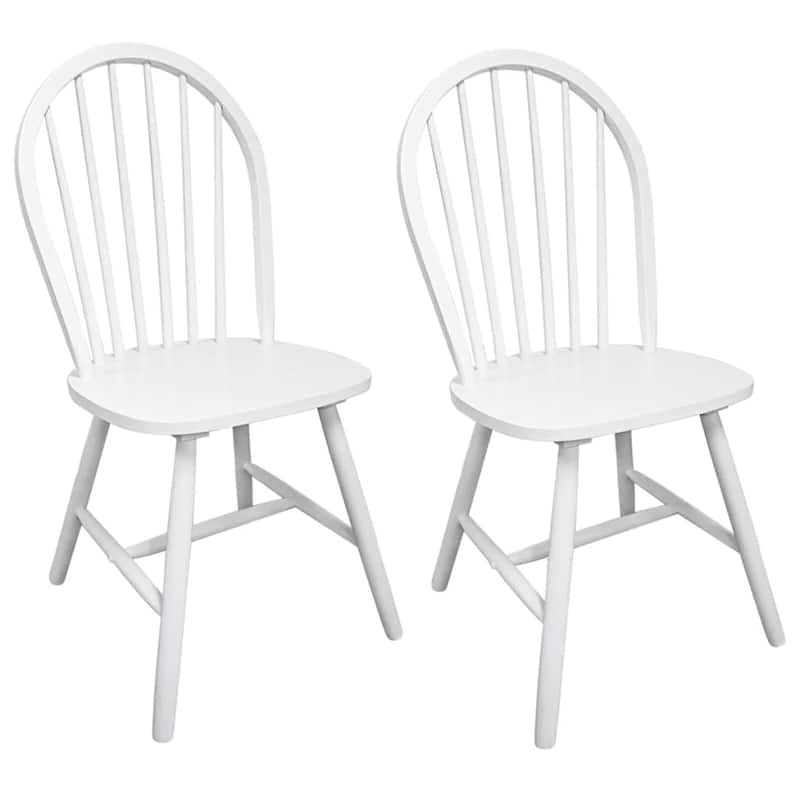 2/4/6 pcs Wooden Dining Chairs Round White - 18.3" x 20.5" x 37"