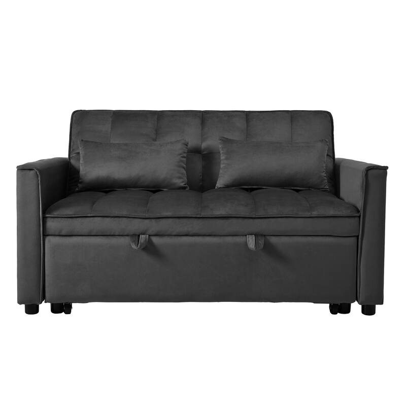 3-in-1 Pull Out Couch Bed with Reclining Backrest and Pillows