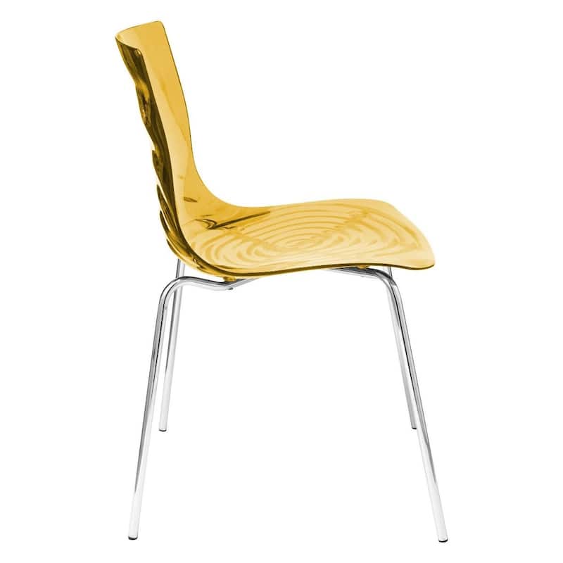 Plastic Dining Side Chair With Chrome Base Set of 4 Astor Series