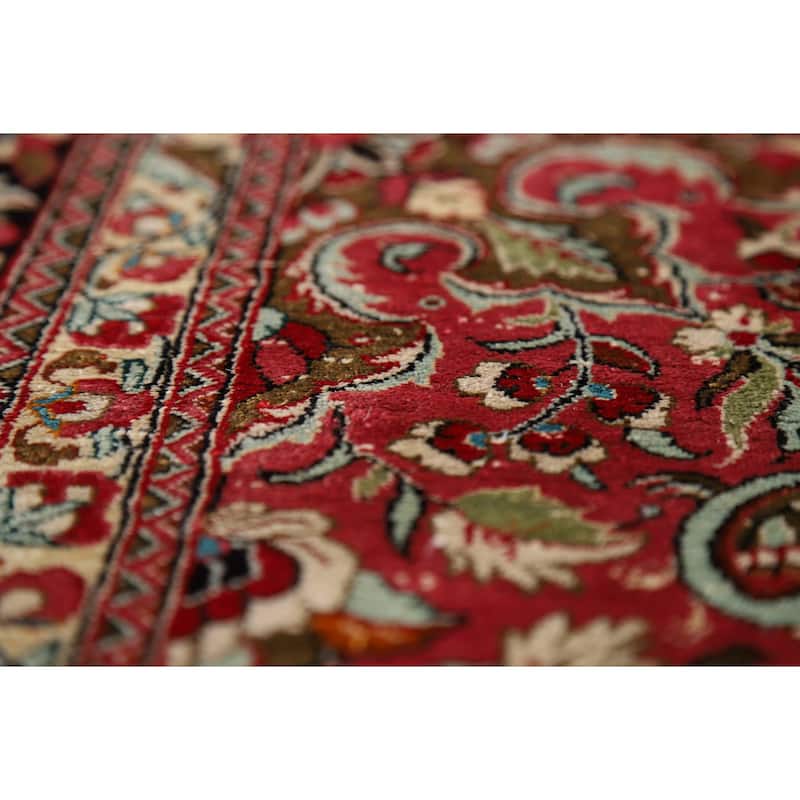 Floral Qum Persian Rug Traditional Handmade Silk Carpet - 4'6"x 7'0"