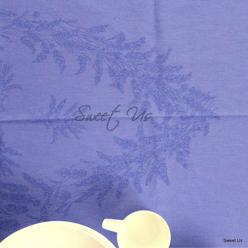 Wipeable Spill Resistant French Jacquard Lavender Tablecloth Rectangle