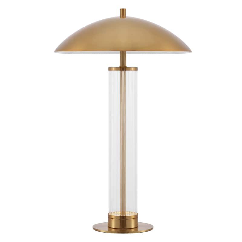 SAFAVIEH Lighting Tylar, 24-inch, Metal/Glass Table Lamp - 15"W x 15"D x 24"H