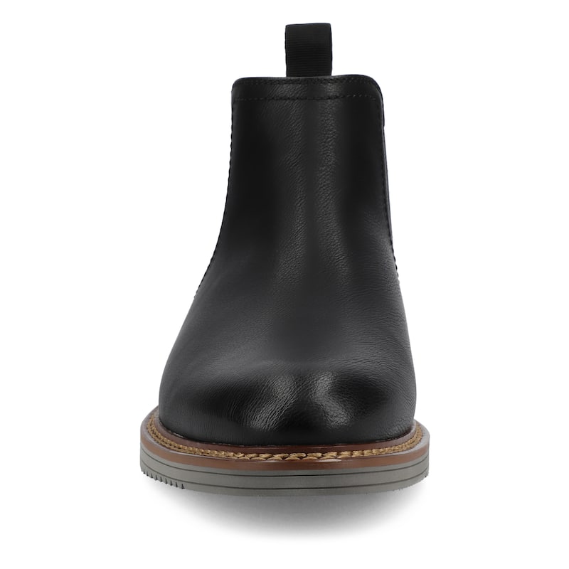 Vance Mens Salter Medium and Wide Width Plain Toe Casual Chelsea Boot - Medium - Black - 8