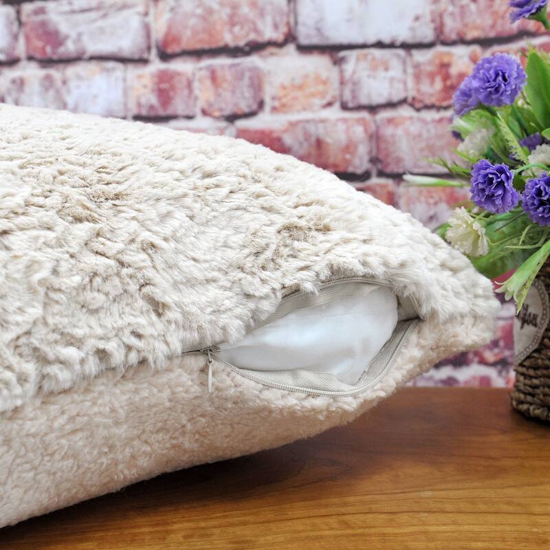 Rabbit FauxFur 2 Piece Set-Oatmeal Pillow Shell