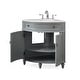 preview thumbnail 10 of 15, 24-Inch Benton Collection Corner Bathroom Vanity with Single Shelf Cabinet, White Quartz Countertop, and Ceramic Sink
