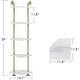 preview thumbnail 16 of 18, ivinta Corner Bookshelf with Storage, Wall Mount Pipe Open Shelves for Corner