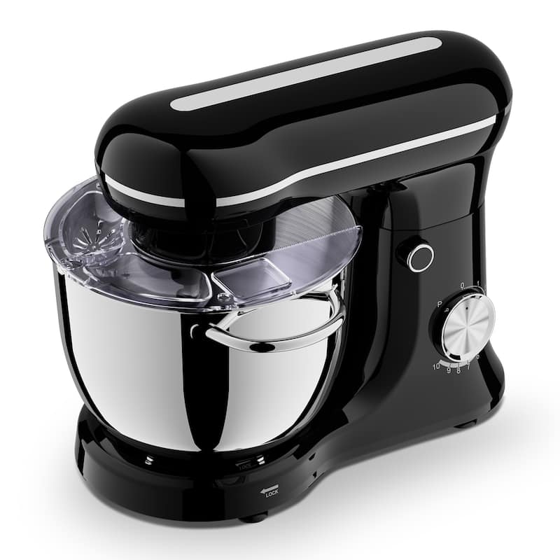 Anmytek Black Stand Mixer Multifunctional Kitchen Appliance for Baking Dough Heavy Duty Modern Countertop Mixing - Black