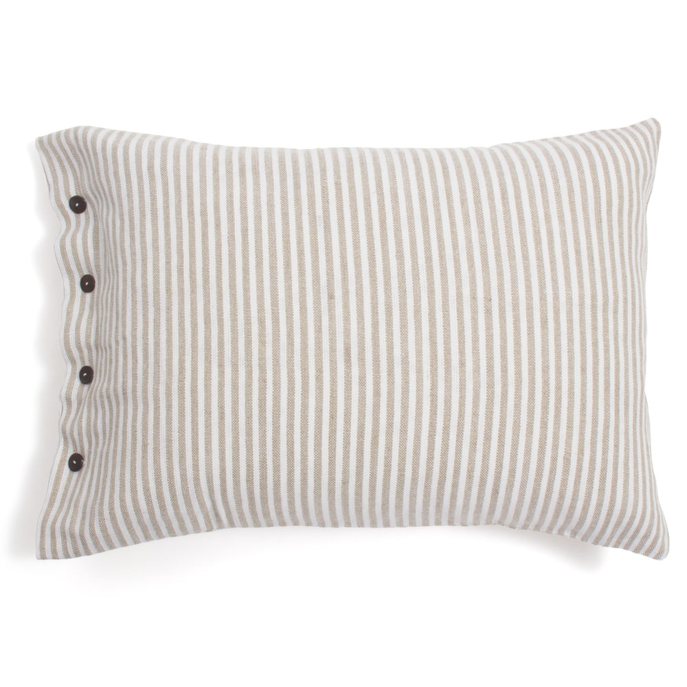 Brandon Natural Striped Cotton Linen Pillow Sham