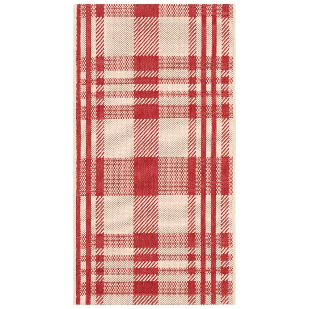 SAFAVIEH Courtyard Oriole Plaid Indoor/ Outdoor Waterproof Patio Backyard.