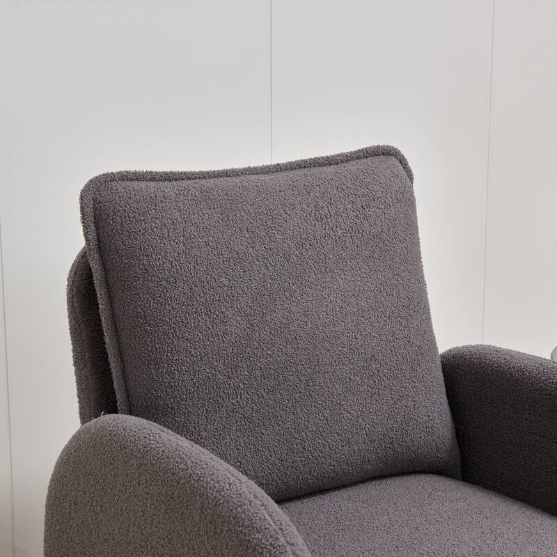 Gray 28.35" Upholstered Arm Chair with Ergonomic Design