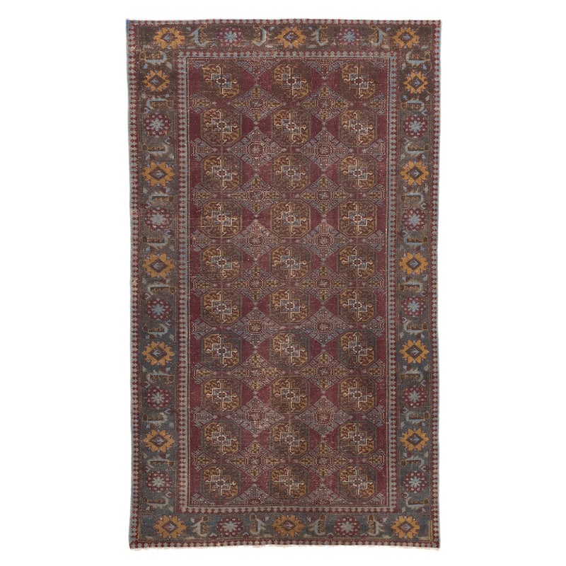 ECARPETGALLERY Hand-knotted Antalya Vintage Red Wool Rug - 4'3 x 7'4