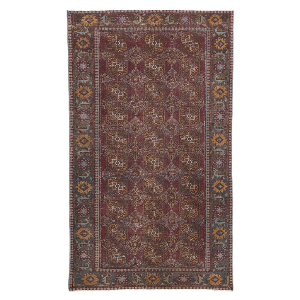 ECARPETGALLERY Hand-knotted Antalya Vintage Red Wool Rug - 4'3 x 7'4