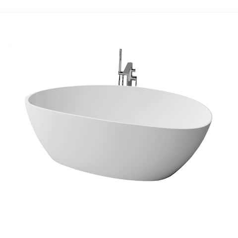 Chiara 67" White Contemporary Freestanding Bathtub