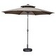 preview thumbnail 14 of 32, 10ft Patio Umbrella with Lights 2-Tier Outdoor Umbrella with Base