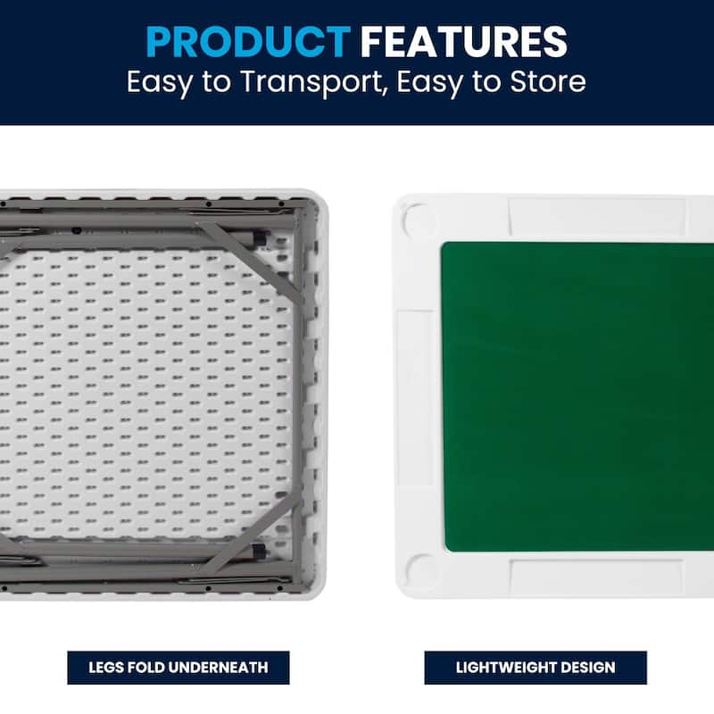 4-Player Folding Card Game Table with Cup Holders - 34.5"D x 34.5"W x 29"H