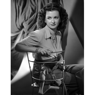 Joan Bennett sitting and Crossing Legs Portrait Photo Print - Bed Bath