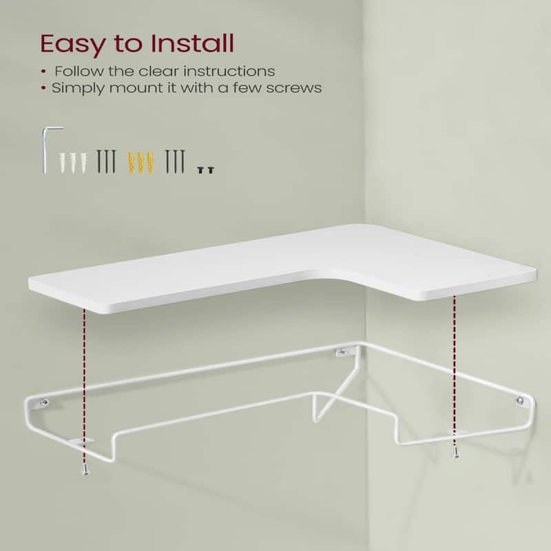 Corner Shelf Wall Mount Set of 2 - 15.7"D x 5.5"W x 1.6"H