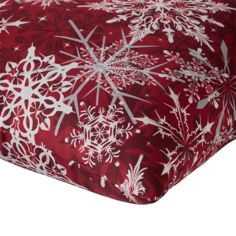 Snowflakes 18-inch Holiday Throw Pillow