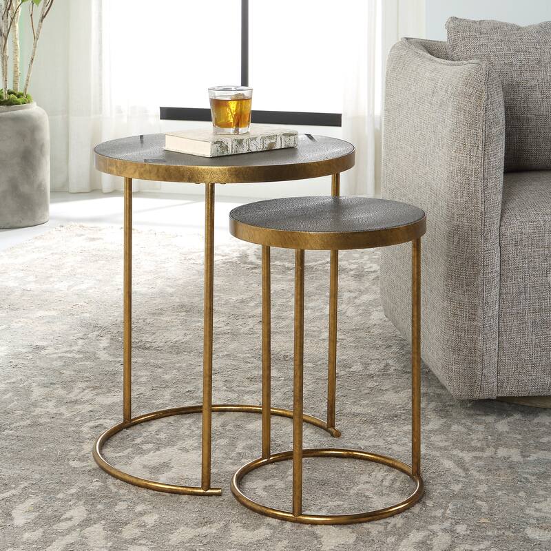 Uttermost Aragon Brass Nesting Tables, S/2 - 20"W x 24"H x 20"D