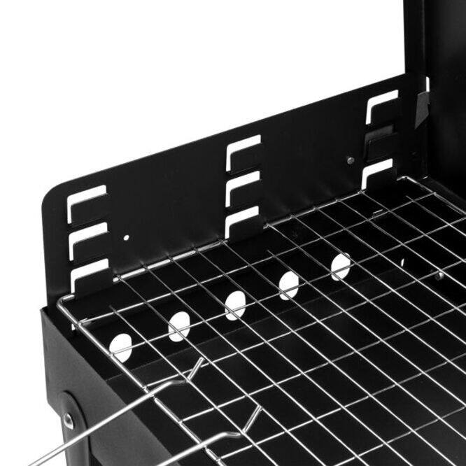 Portable Square Charcoal Grill- Black