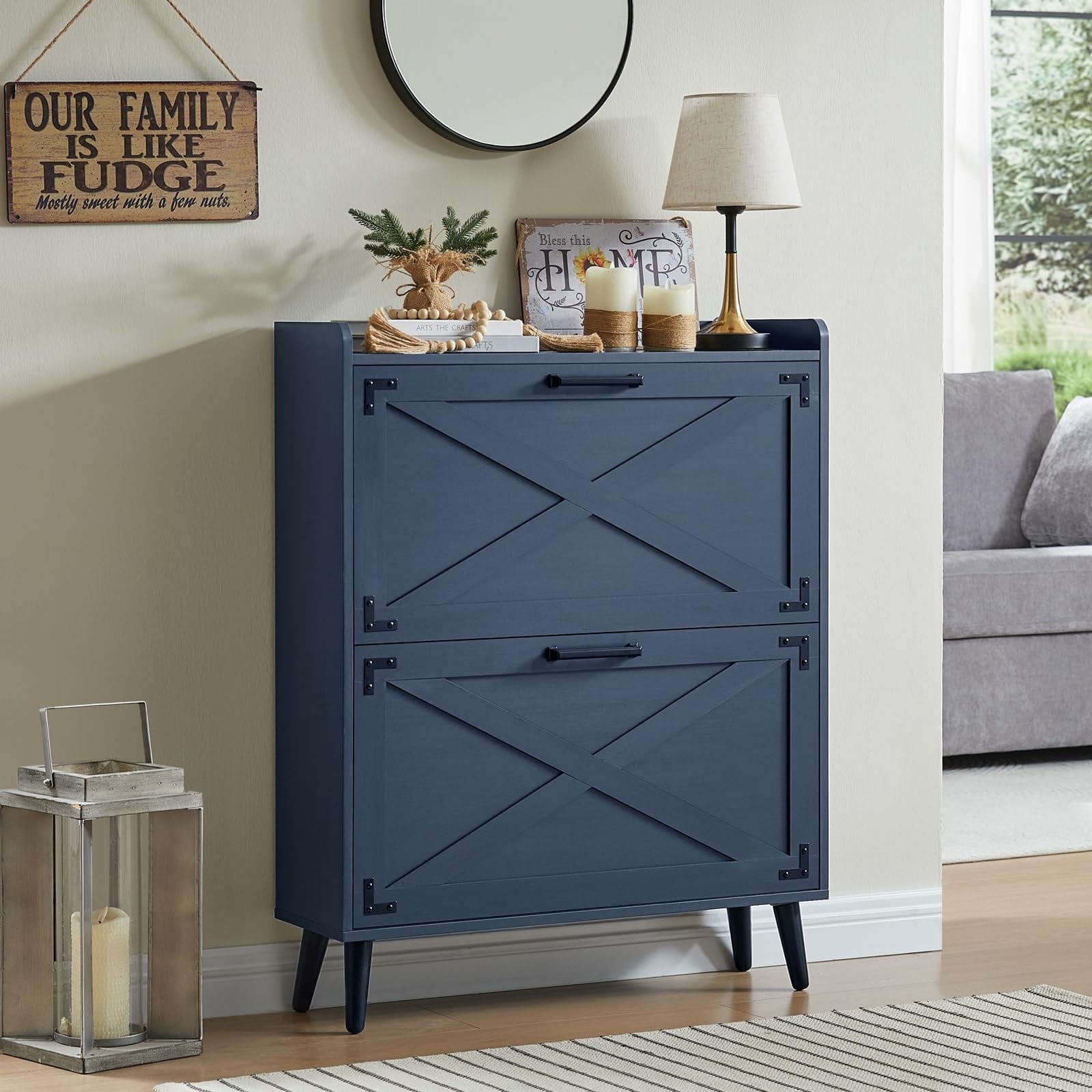 Blue shoe storage cabinet shop
