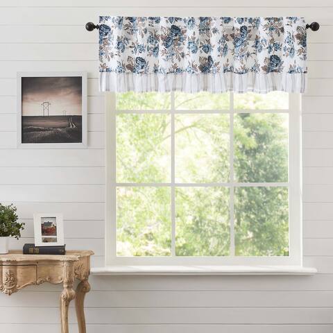 Annie Blue Floral Ruffled Valance 16x60 - L