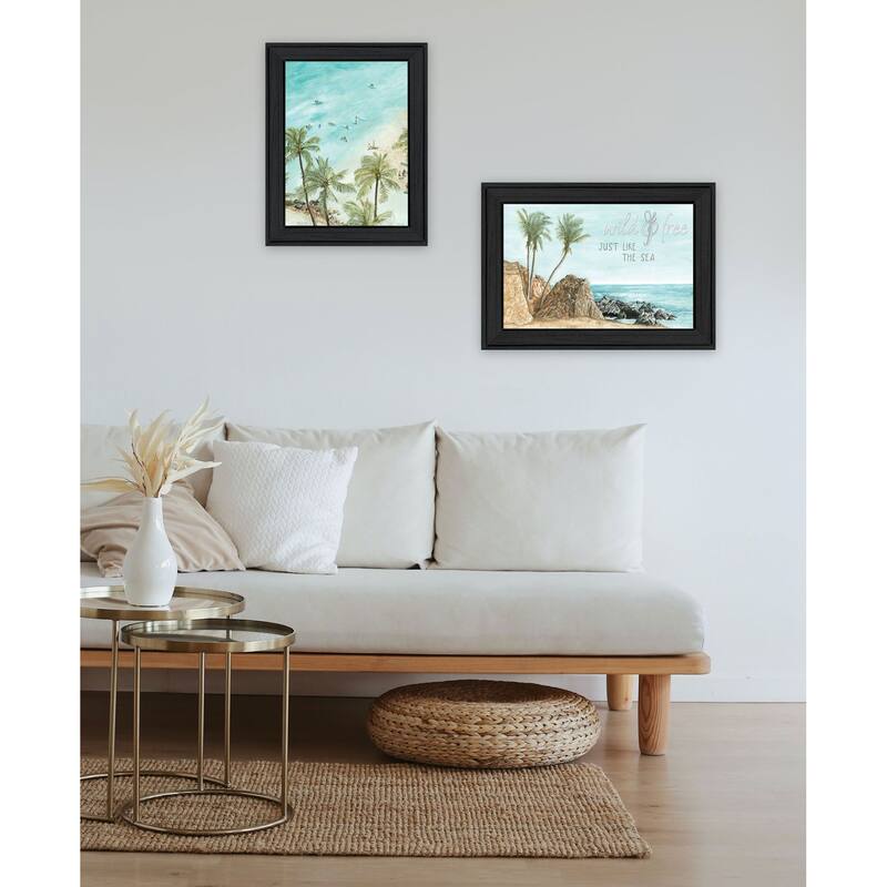 Trendy Decor 4U "Wild and Free" In the Ocean Breeze! Printed Framed Wall Art by Cindy Jacobs