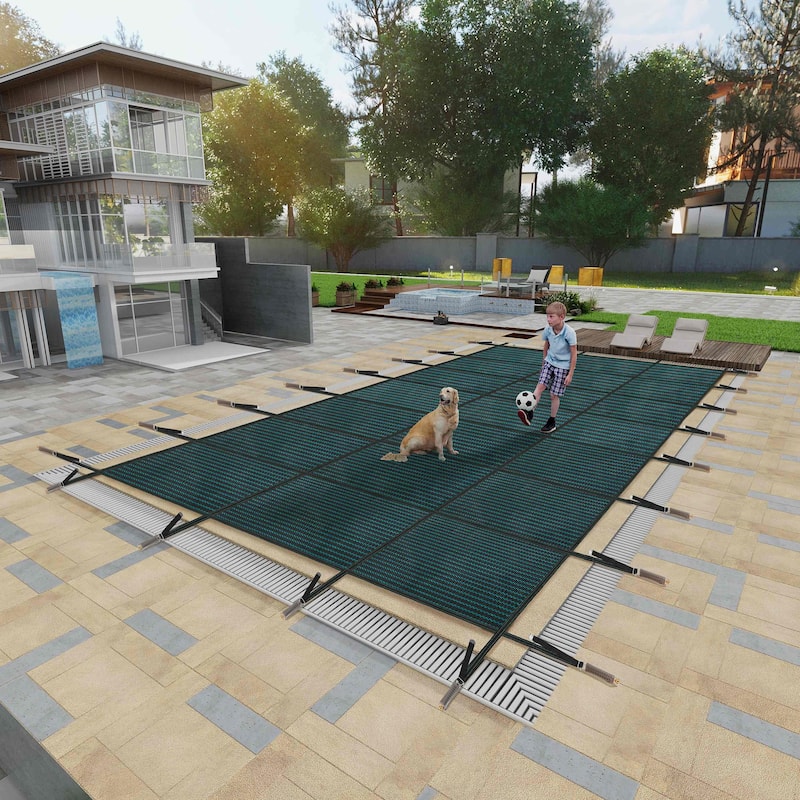 Swimming Pool Safety Cover, Fits 20x40ft Rectangular underground and Inground Swimming Pools