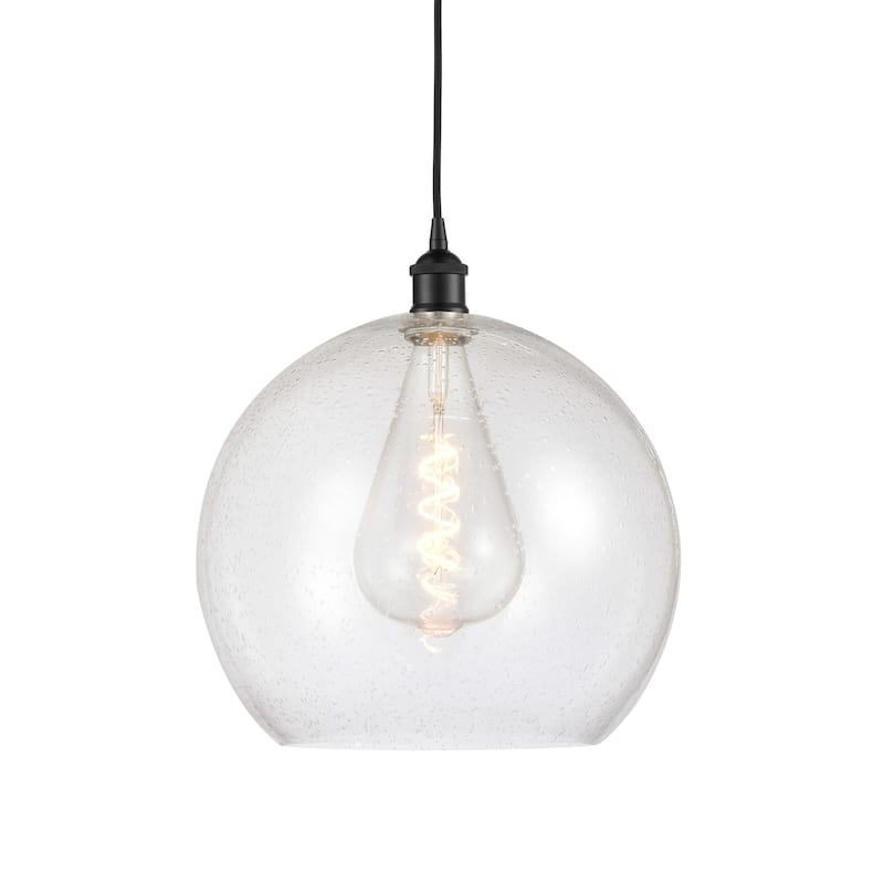 Innovations Lighting 616-1P-17-14 Athens Pendant Athens 14" Wide - Matte Black / Seedy